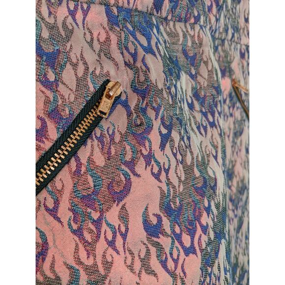 TOPSHOP Pink Jacquard Flames Mini Dress Size 6 - Picture 7 of 11